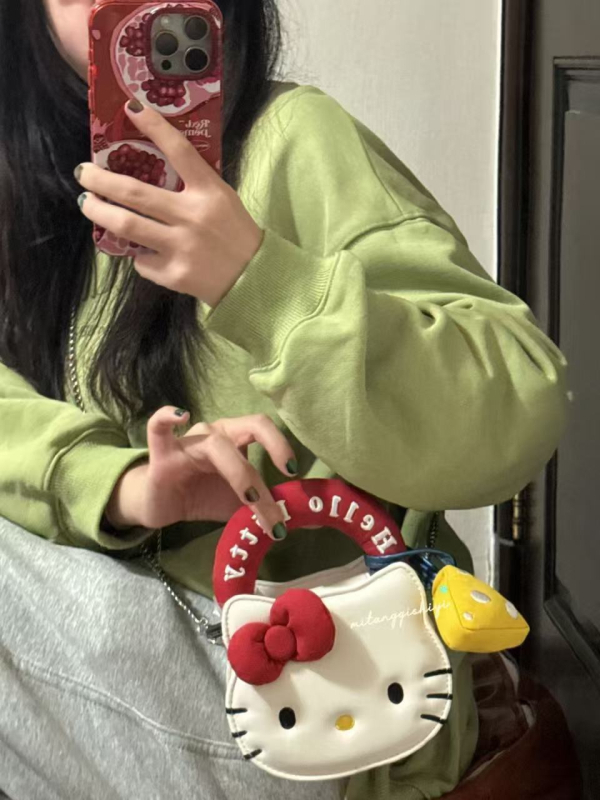 Geantă de umăr pentru femei crossbody, stil copilăresc de desen animat, PU, mică geantă pătrată, căptușeală poliester