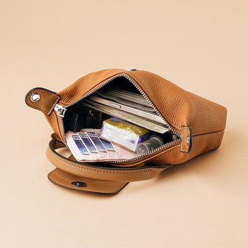 Ženska kožna torbica za telefon s naramenicom preko tijela, kvadratnog oblika, prava koža, gornji sloj teleće kože, višenamjenski novčanik