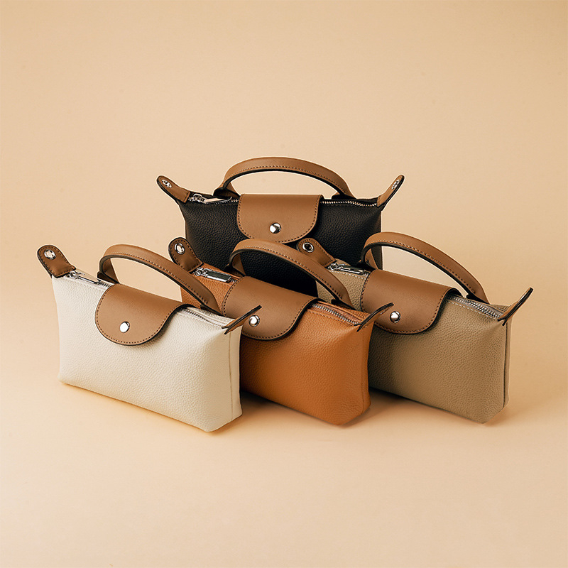 Ženska kožna torbica za telefon s naramenicom preko tijela, kvadratnog oblika, prava koža, gornji sloj teleće kože, višenamjenski novčanik