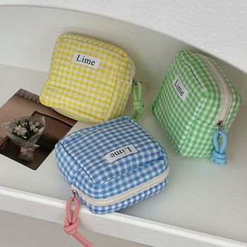 Portofel pentru monede din pânză, unisex, model în dungi, căptușeală poliester-cotton