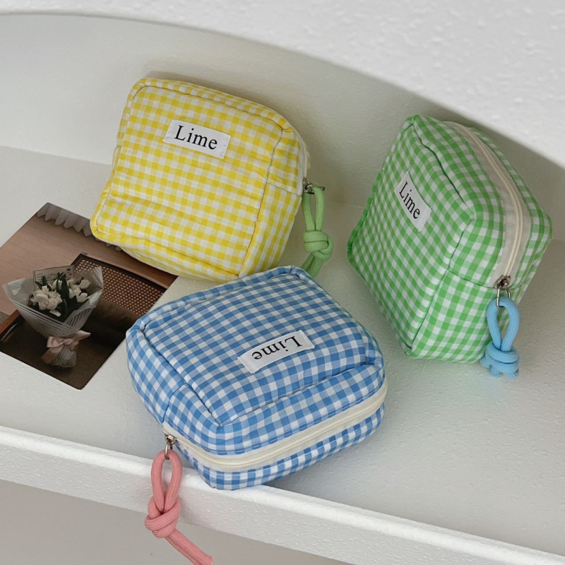 Portofel pentru monede din pânză, unisex, model în dungi, căptușeală poliester-cotton