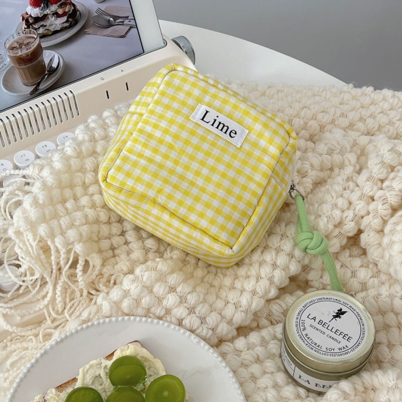 Portofel pentru monede din pânză, unisex, model în dungi, căptușeală poliester-cotton