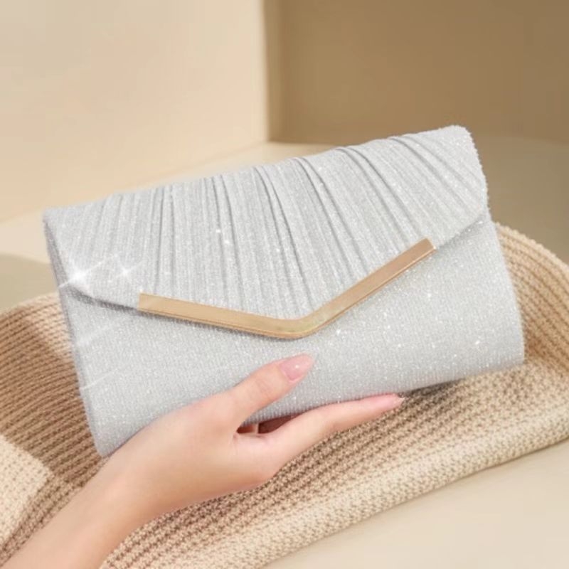 Večernja clutch torbica — gradski minimalistički stil, poliester, horizontalno kvadratnog oblika, magnetsko zatvaranje, ID džep