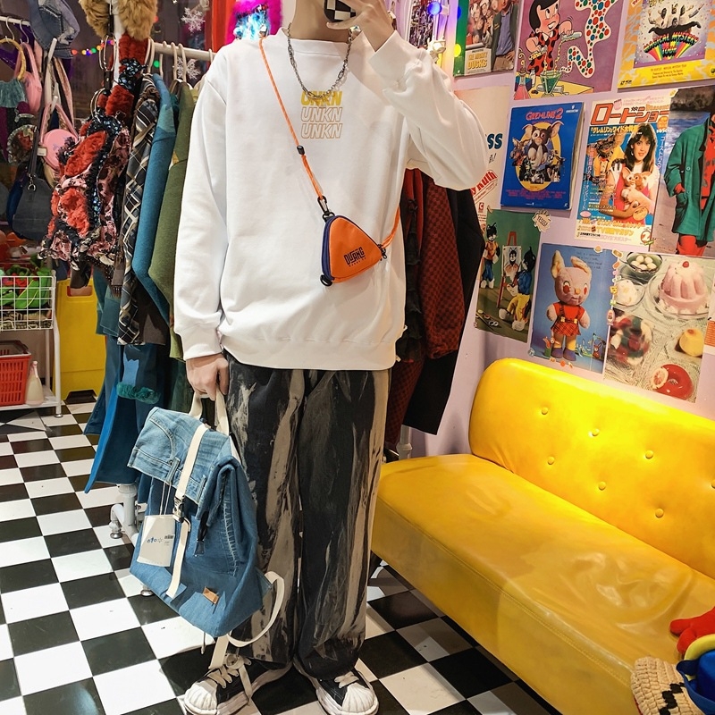 Portofel pentru monede, Nylon, model cu litere, stil urban, unisex