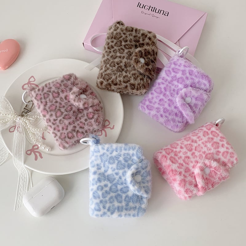 HISOCUTE Plišani ženski novčanik za kovanice s leopard uzorkom, bi-fold držač kartica, Zima 2025