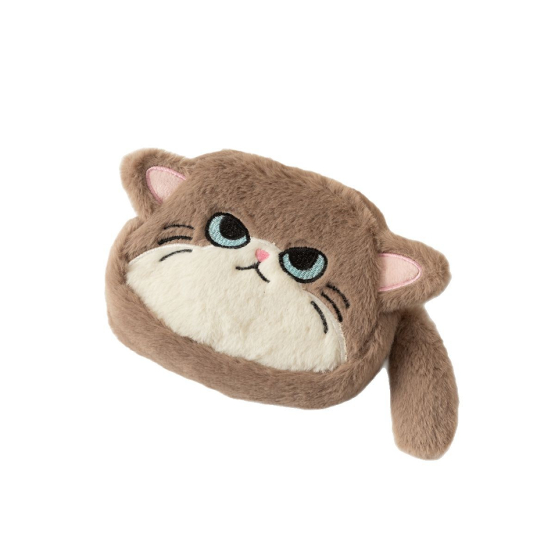 Pliš mačji novčanik za novčiće s anime karikaturnim uzorkom, dječji stil, unisex, podstava od poliestera