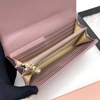 Γυναικείο πορτοφόλι από γνήσιο δέρμα με πλισέ σχέδιο και διπλωτό σχεδιασμό, υφή μαλλιού προβάτων, μεγάλος χώρος για πολλές κάρτες, φρέσκο και γλυκό στυλ.