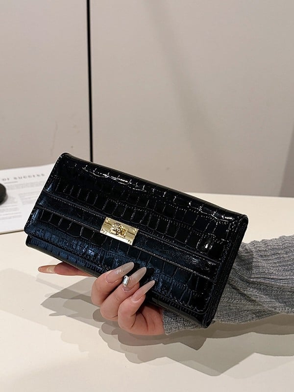 Geantă clutch pentru femei, ultraușoară, material PU, căptușeală poliester, vara 2025, stil matur elegant
