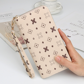 Ya Shuang Duga ženska novčanik s zatvaračem od PU kože, geometrijski uzorak, poliesterska podstava, svakodnevni clutch stil