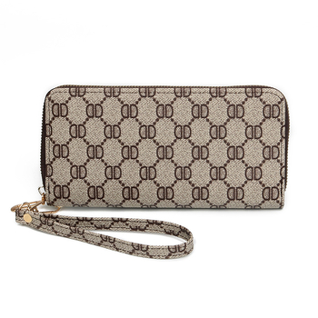 Ya Shuang Duga ženska novčanik s zatvaračem od PU kože, geometrijski uzorak, poliesterska podstava, svakodnevni clutch stil