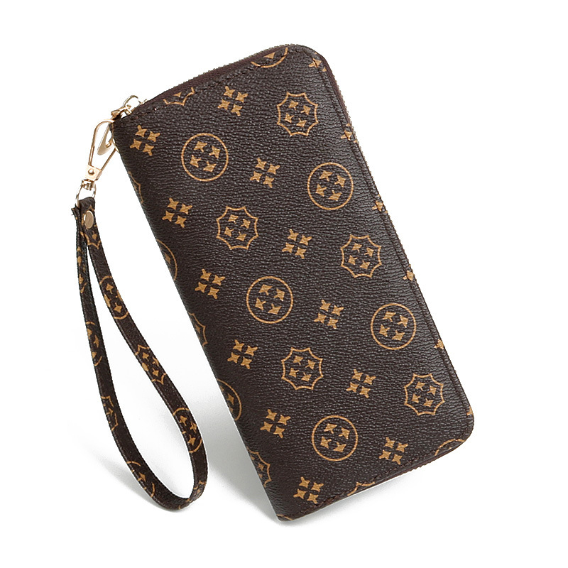 Ya Shuang Duga ženska novčanik s zatvaračem od PU kože, geometrijski uzorak, poliesterska podstava, svakodnevni clutch stil