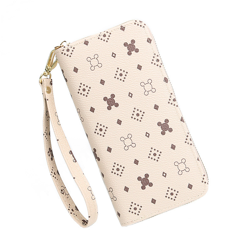 Ya Shuang Duga ženska novčanik s zatvaračem od PU kože, geometrijski uzorak, poliesterska podstava, svakodnevni clutch stil