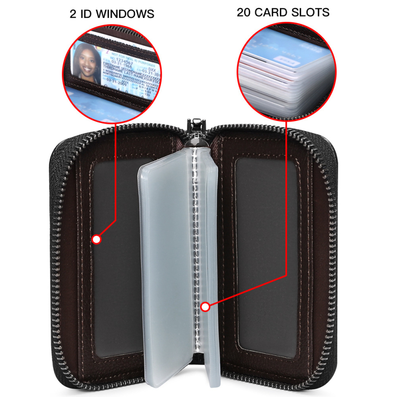 Unisex futrola za kartice i novčanik od prve sloje kože, RFID zaštita, model GLQ204