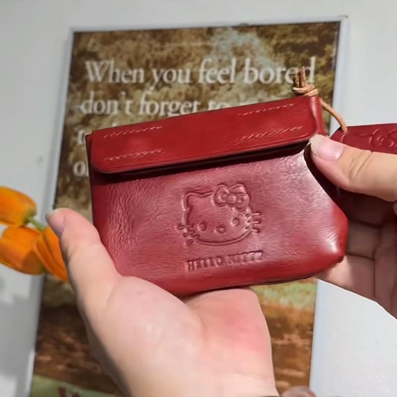 Ručni crveni kožni novčanik za kovanice, prijenosna torbica za slušalice i mali novčanik za kartice (Materijal: Poliester; Stil: Elegantna zrela žena; Primjena: Kućno skladištenje; Broj preklopa: Drugo; Funkcija: Drugo)