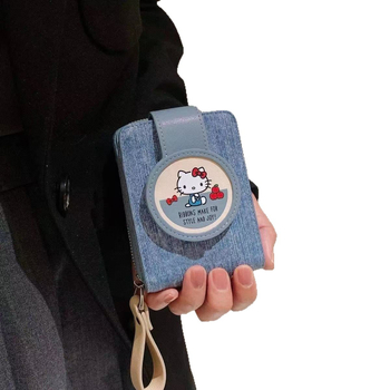 PU картодържател с котешки принт, унисекс, за пътуване, водоустойчив