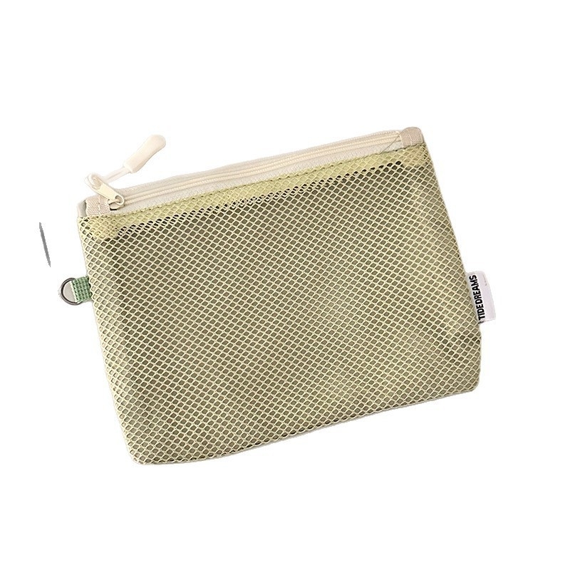 Geantă de depozitare pentru cabluri, din plasă, în stil poșetă, organizator respirabil pentru machiaj și accesorii