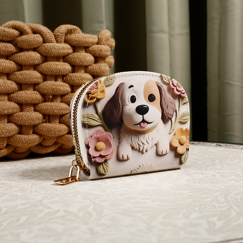 Монетник с котешки принт и кардхолдър за момичета, PU кожа, 11 слота за карти, подплата полиестер, есен 2025