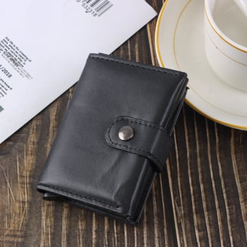Držač kartica RFID zaštita od krađe od PU kože sa kopčom, unisex, poslovni stil, PU podstava, mogućnost pohrane