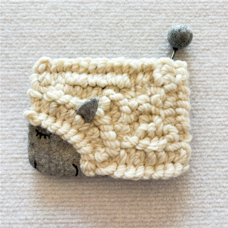 Πορτοφόλι κερμάτων από μαλλί φελτ, σχέδιο anime καρτούν, παιδικό στυλ, unisex, άνοιξη 2025