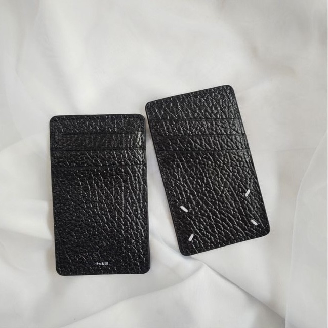 PYC УНИСЕКС вертикален портфейл за карти — кожа от първи слой, четирипрътен шев, принт с букви