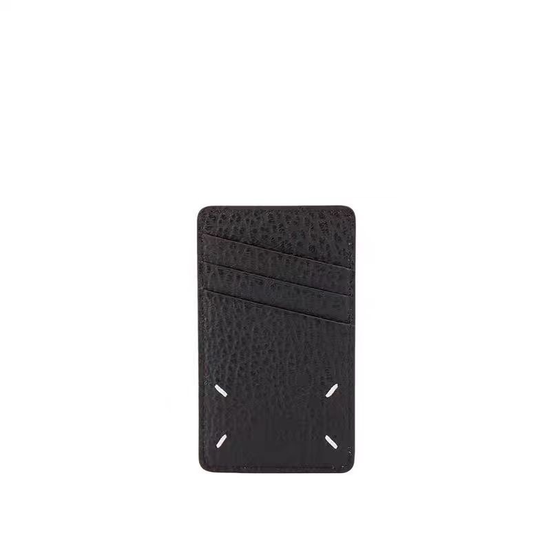 PYC УНИСЕКС вертикален портфейл за карти — кожа от първи слой, четирипрътен шев, принт с букви