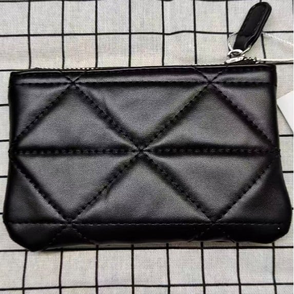 PU монетник с цип, унисекс дизайн, портфейл за карти с няколко слота, компактен, подплата от полиестер.