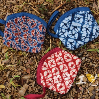 Etnički stil Tie-Dye prenosna mini torbica s cvjetnim uzorkom, pamuk vanjska i podstava, podrijetlo Yunnan