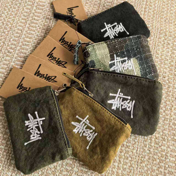 Portofel pentru monede din pânză, cu model litere, căptușeală din nylon, unisex, Primăvara 2025