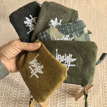 Portofel pentru monede din pânză, cu model litere, căptușeală din nylon, unisex, Primăvara 2025