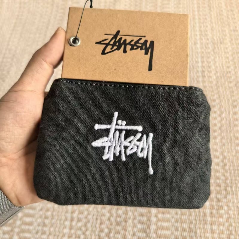 Portofel pentru monede din pânză, cu model litere, căptușeală din nylon, unisex, Primăvara 2025