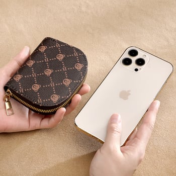 Акордеонен калъф за карти за жени — PVC портфейл за карти с животински принт, 1 сгъвка, водоустойчив