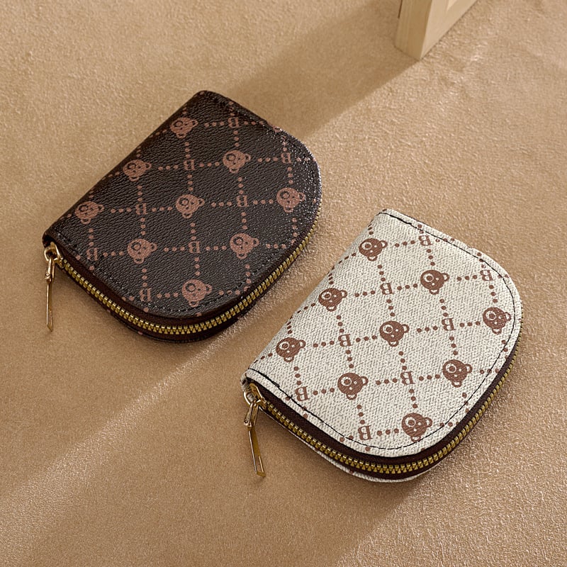 Акордеонен калъф за карти за жени — PVC портфейл за карти с животински принт, 1 сгъвка, водоустойчив