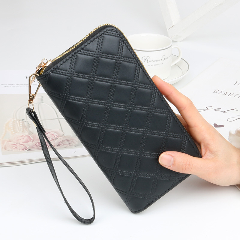 Ženski dugi novčanik s plaid uzorkom, džep za telefon, zatvarač, velika kapaciteta • Materijal: PU • Podstava: sintetička koža • Funkcije: ultralagan, otporan na habanje, proširiv