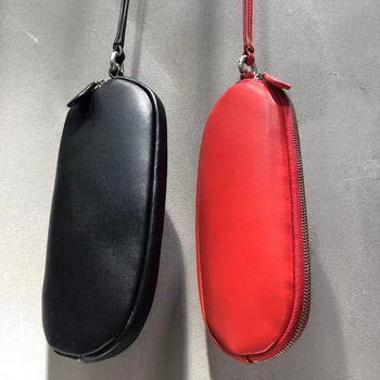 Puzdro na okuliare a mince z kozej kože, unisex, mestský štýl, podšívka z ovčej kože