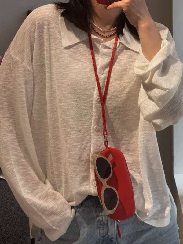 Puzdro na okuliare a mince z kozej kože, unisex, mestský štýl, podšívka z ovčej kože