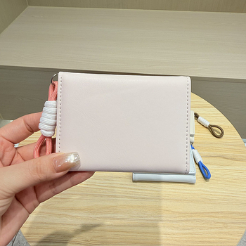 Portofel Bear Print din PU cu lanyard - foarte ușor, capacitate extinsă, căptușeală poliester, Dane, vară 2025