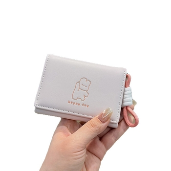 Portofel Bear Print din PU cu lanyard - foarte ușor, capacitate extinsă, căptușeală poliester, Dane, vară 2025