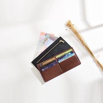 Държач за карти от PU кожа, унисекс, градски минималистичен стил, 1 отделение