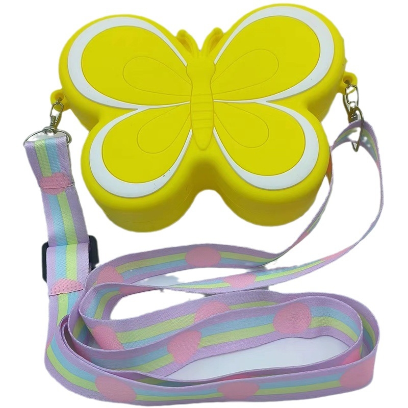 Silikonska mincovnica u obliku leptira s crossbody remenom – unisex, otporna, za svakodnevnu upotrebu