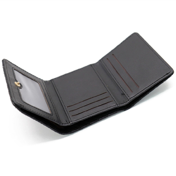 Portofel scurt din PU pentru monede și carduri, model împletit, stil urban, căptușeală poliester, primăvara 2024