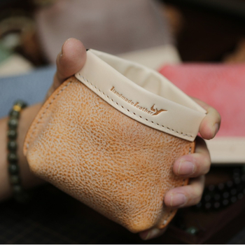 Portofel Monede Lanyu – Piele de vacă, Model simplu, Stil retro, Unisex, Captuseală din piele de vacă