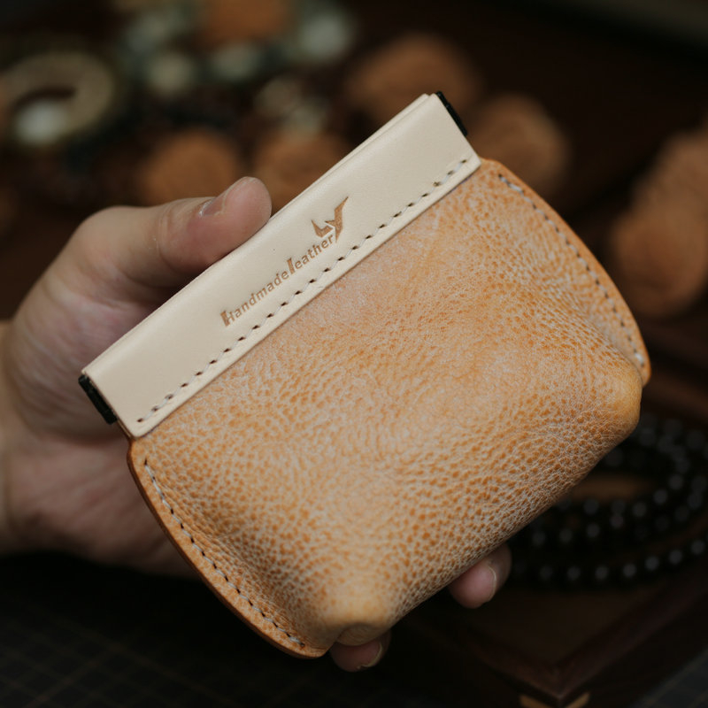 Portofel Monede Lanyu – Piele de vacă, Model simplu, Stil retro, Unisex, Captuseală din piele de vacă