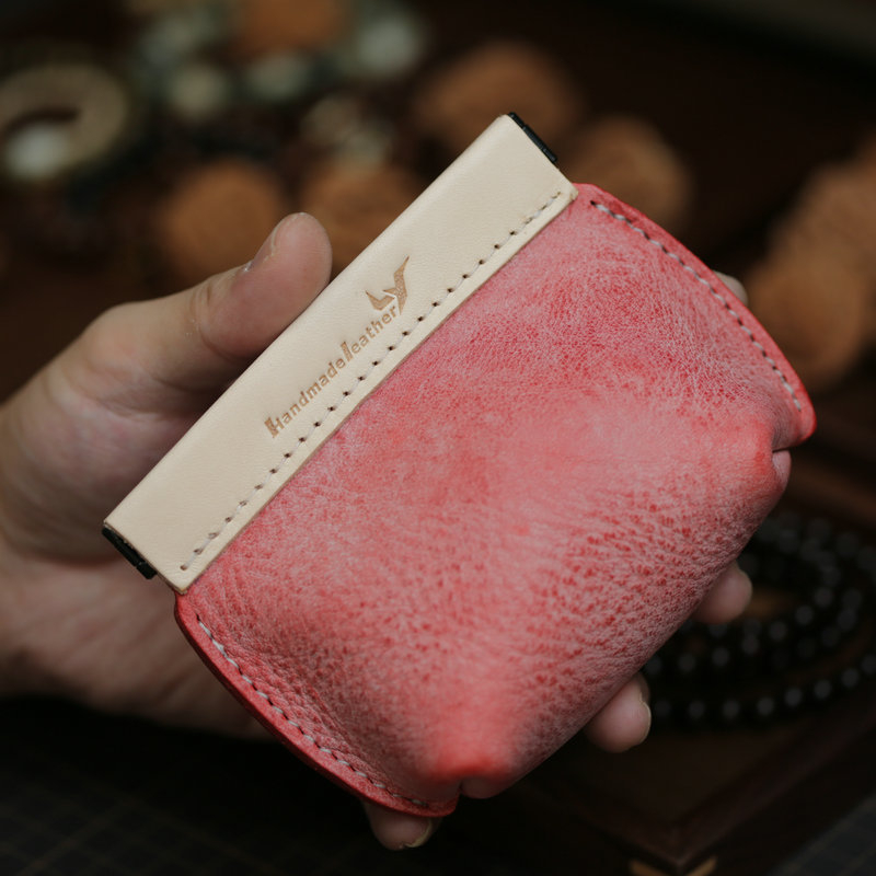 Portofel Monede Lanyu – Piele de vacă, Model simplu, Stil retro, Unisex, Captuseală din piele de vacă