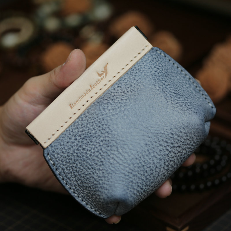 Portofel Monede Lanyu – Piele de vacă, Model simplu, Stil retro, Unisex, Captuseală din piele de vacă