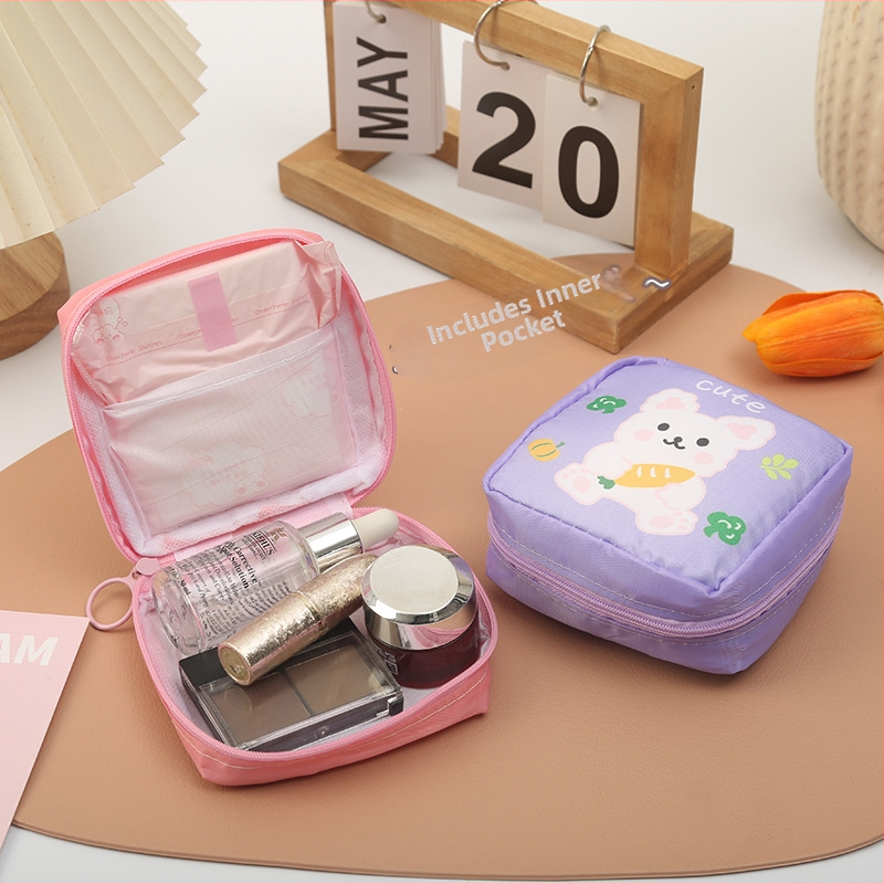 Soaring taška na skladovanie hygienických vložiek, kuboidálny tvar, nylonová, model 02, viacúčelová pre cestovanie a kozmetiku