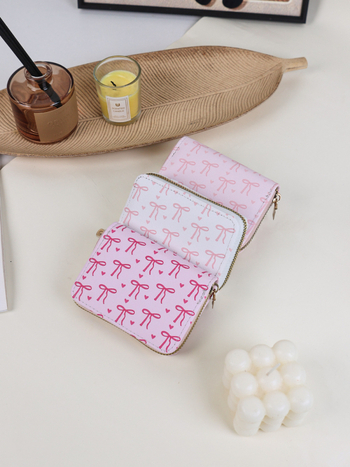 Senlina дамски картодържател – мини портфейл с анимационен принт, PU кожа, женски модел, урбанистичен стил, с няколко слота за карти, ултра лек