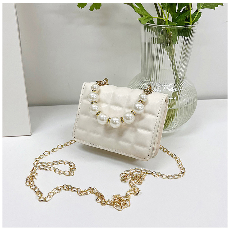 Geantă crossbody pentru copii în stil coreean, material PU, formă orizontală pătrată, închidere cu clapetă, buzunar interior cu fermoar