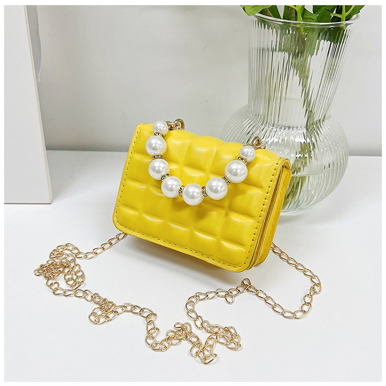 Geantă crossbody pentru copii în stil coreean, material PU, formă orizontală pătrată, închidere cu clapetă, buzunar interior cu fermoar