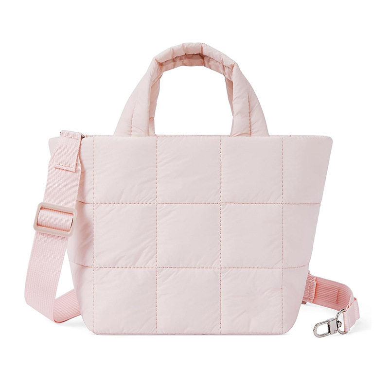 Dama quiltirana crossbody torba, puh izgled, svakodnevna torba za rameno s podesivim remenom, dijamantno šivanje