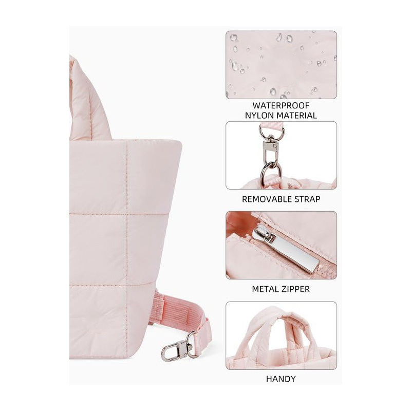 Dama quiltirana crossbody torba, puh izgled, svakodnevna torba za rameno s podesivim remenom, dijamantno šivanje